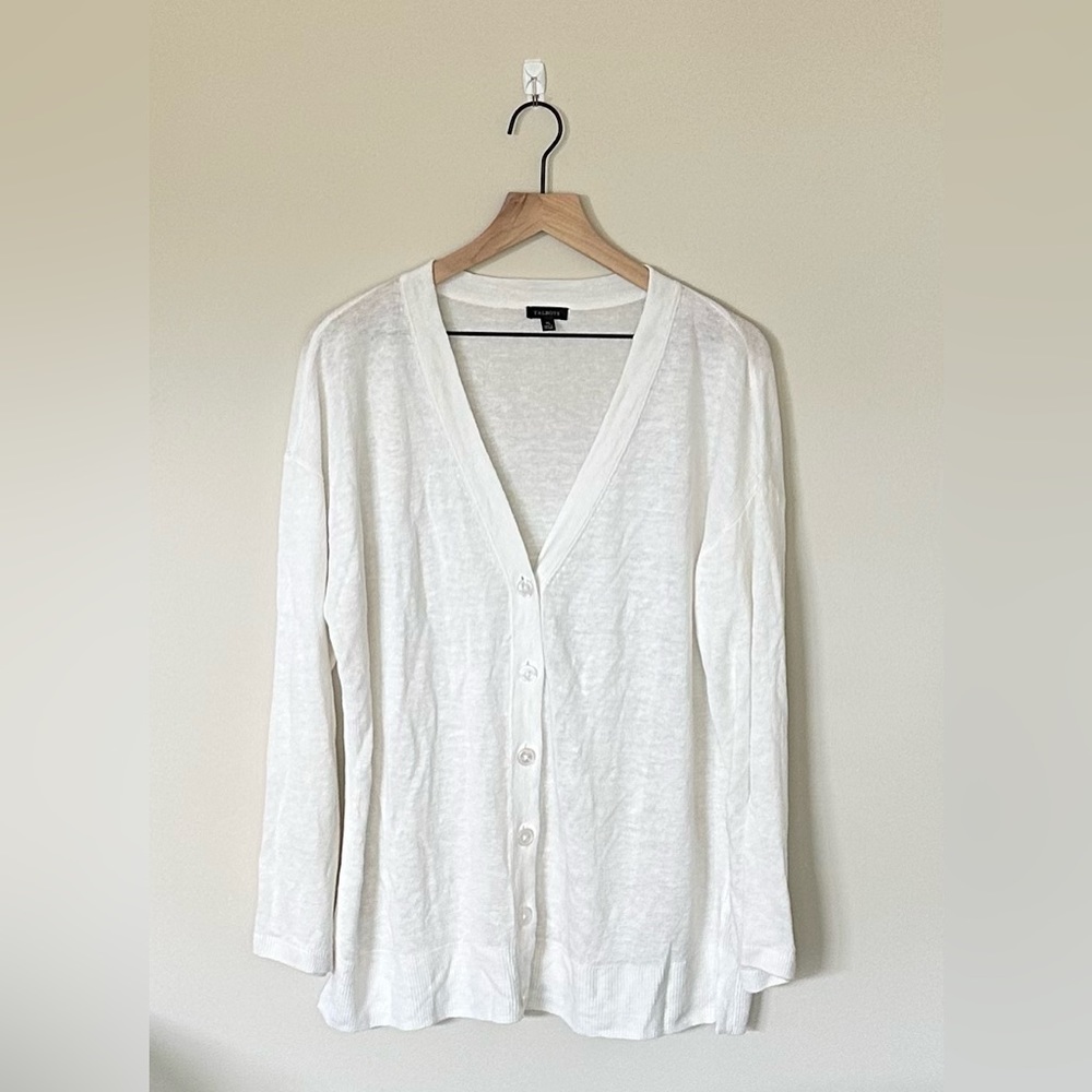 Talbots 100% Linen Girlfriend Cardigan